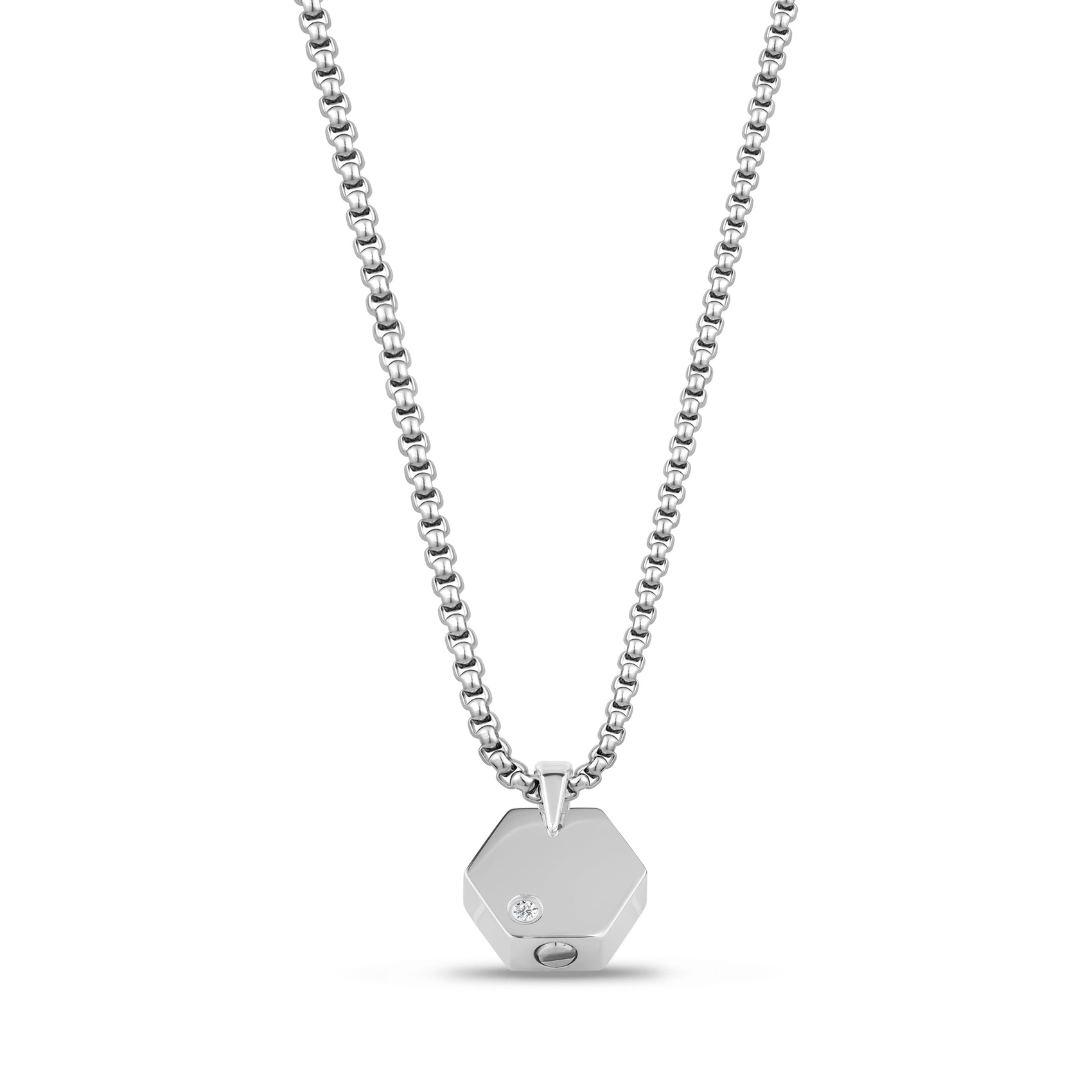Diamond Accent Hexagon Urn Pendant