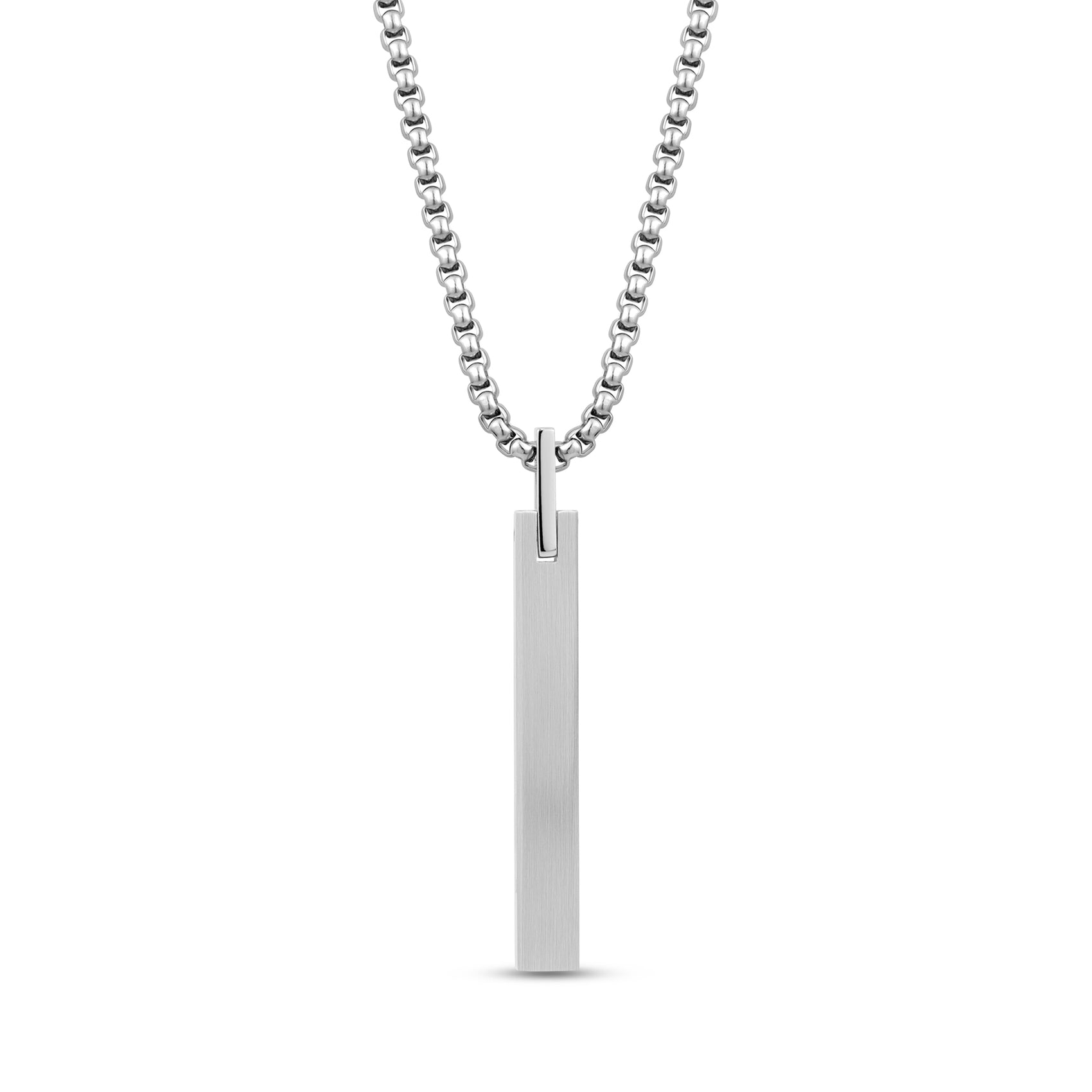 Sleek Matte Bar Pendant - Men Pendant - The Steel Shop