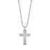 Silver tiled faith cross pendant on adjustable round box link chain