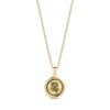 Gold Eternal Rose Medallion Pendant on 2mm Cuban Link Chain