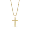 Gold stainless steel box link cross pendant necklace with round box link chain