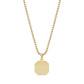 Back view of gold lion pendant showing smooth engravable backside