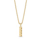 Front view of gold-tone Eternal Flow urn pendant necklace with textured cylindrical pendant on 24 inch adjustable round box link chain