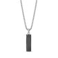 Back view of Strata urn pendant necklace highlighting entire diagonal striped design on pendant surface and chain detail