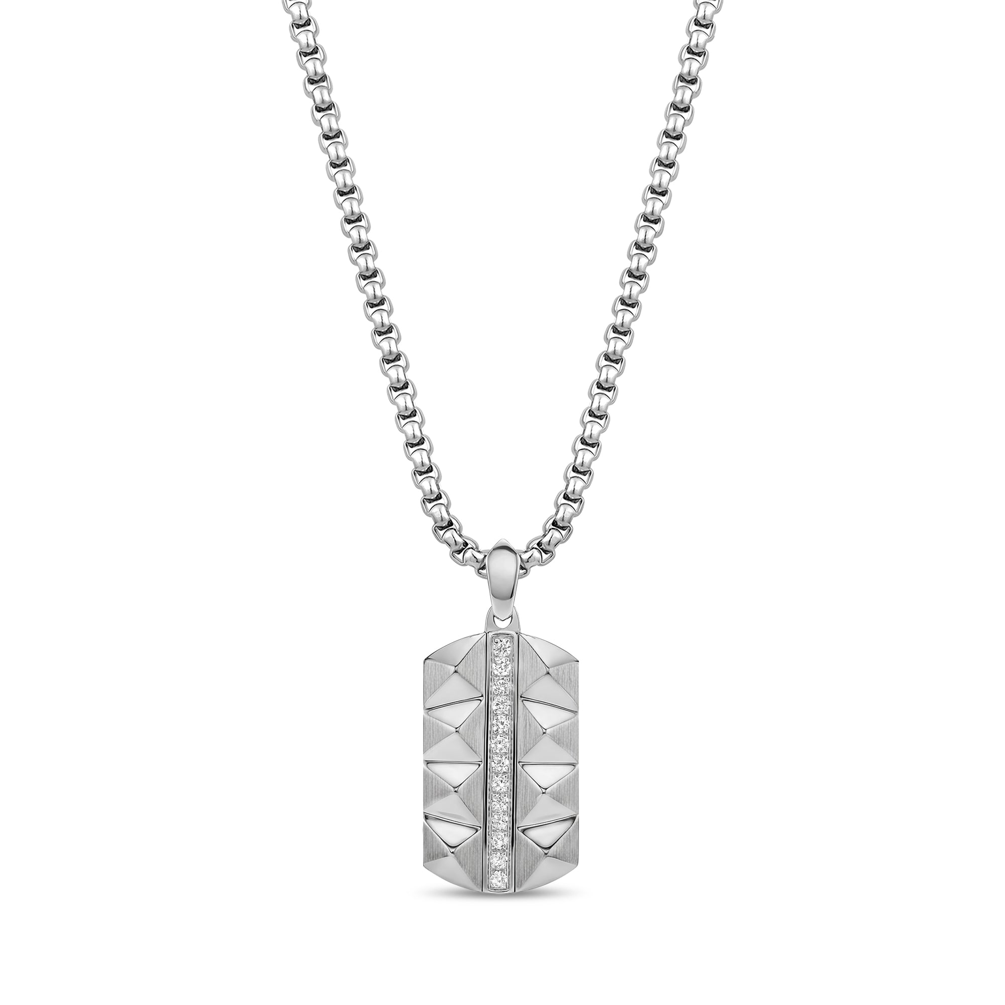 Faceted Lab Diamond Dog Tag