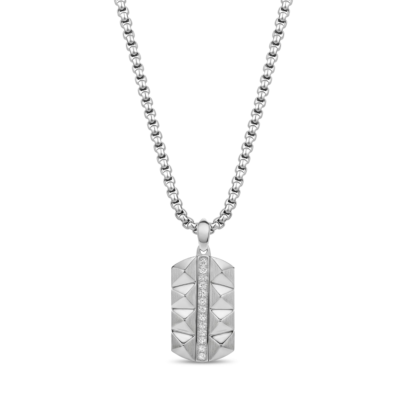 Faceted Lab Diamond Dog Tag