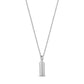 Side angle view of the engravable bar urn pendant showing its sleek cylindrical shape and cable chain