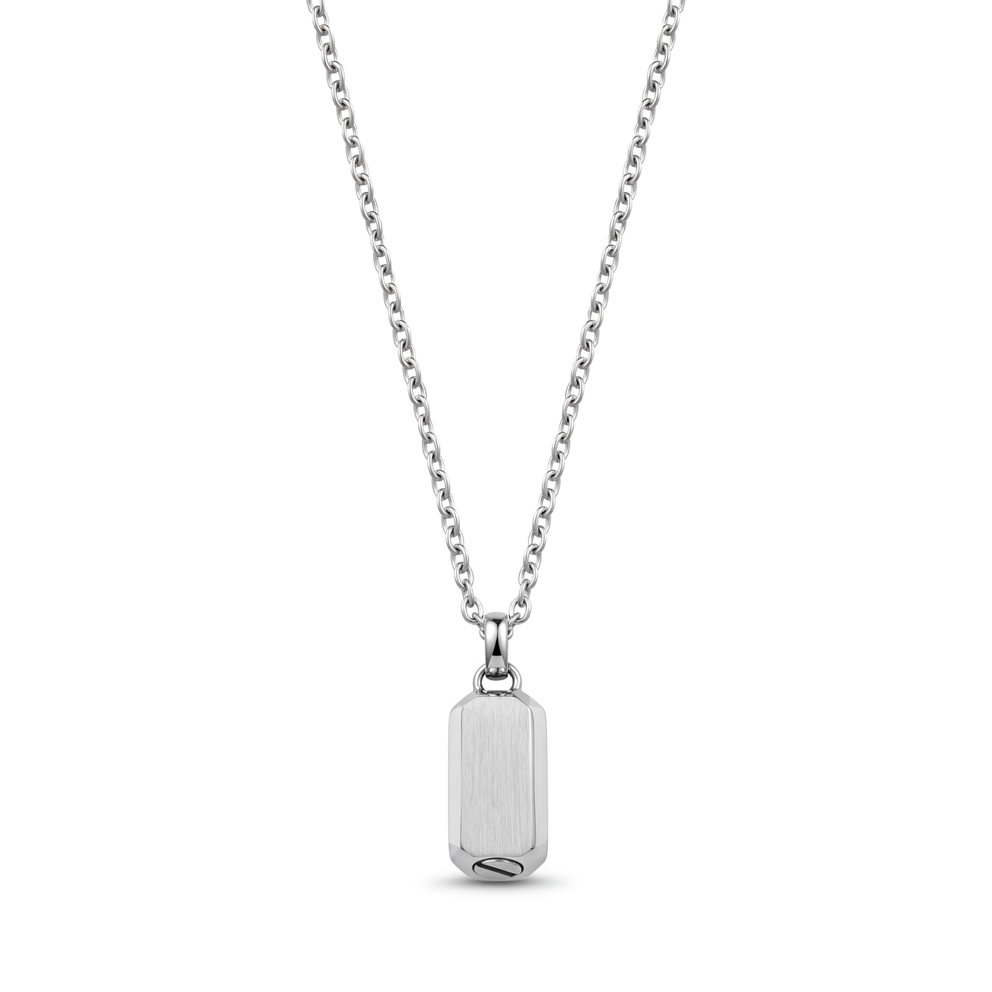 Close-up of the beveled urn pendant's secure screw closure at the base for sealing ashes or memorial keepsakes