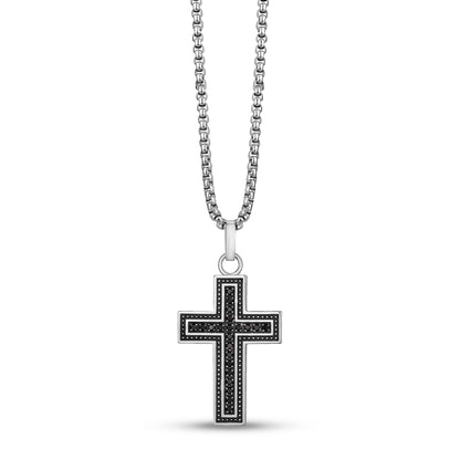 Stone Set Cross Pendant - Men Pendant - The Steel Shop