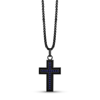 Stone Set Cross Pendant - Men Pendant - The Steel Shop