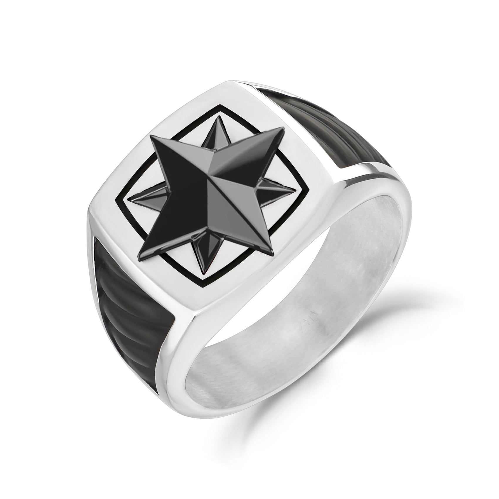 North Star Signet Ring - Men Ring - The Steel Shop