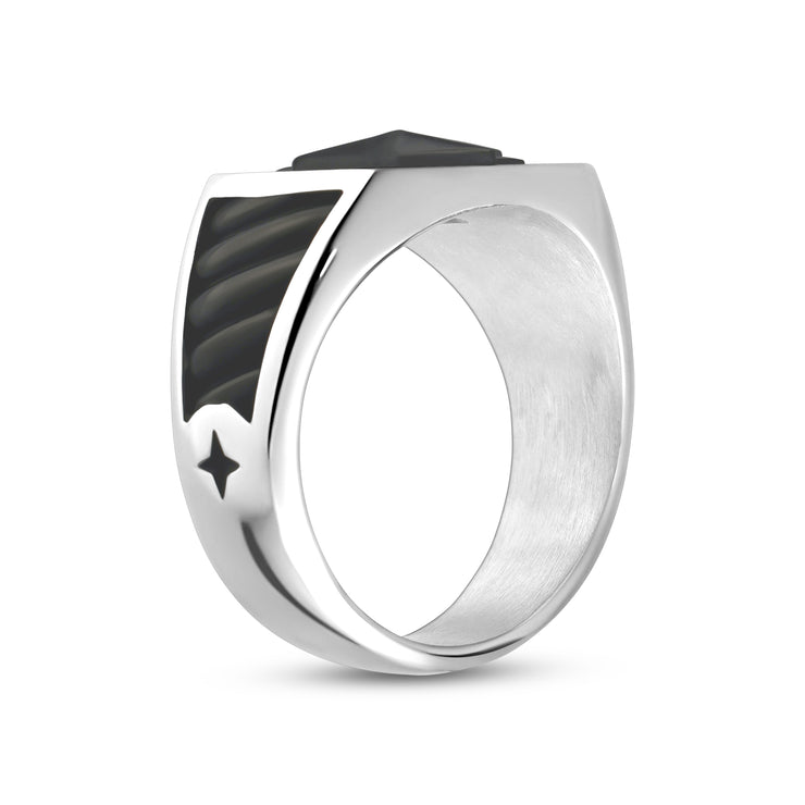 North Star Signet Ring - Men Ring - The Steel Shop
