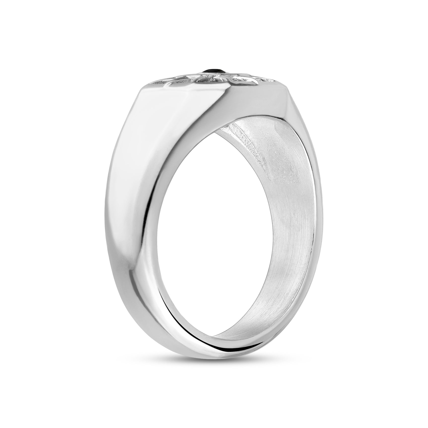 Modern North Star Signet Ring - Men Ring - The Steel Shop