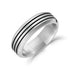Black Lined Beveled Edge Band - Men Ring - The Steel Shop