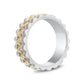 Ripple Link Two-Tone Band - Men Ring - The Steel Shop