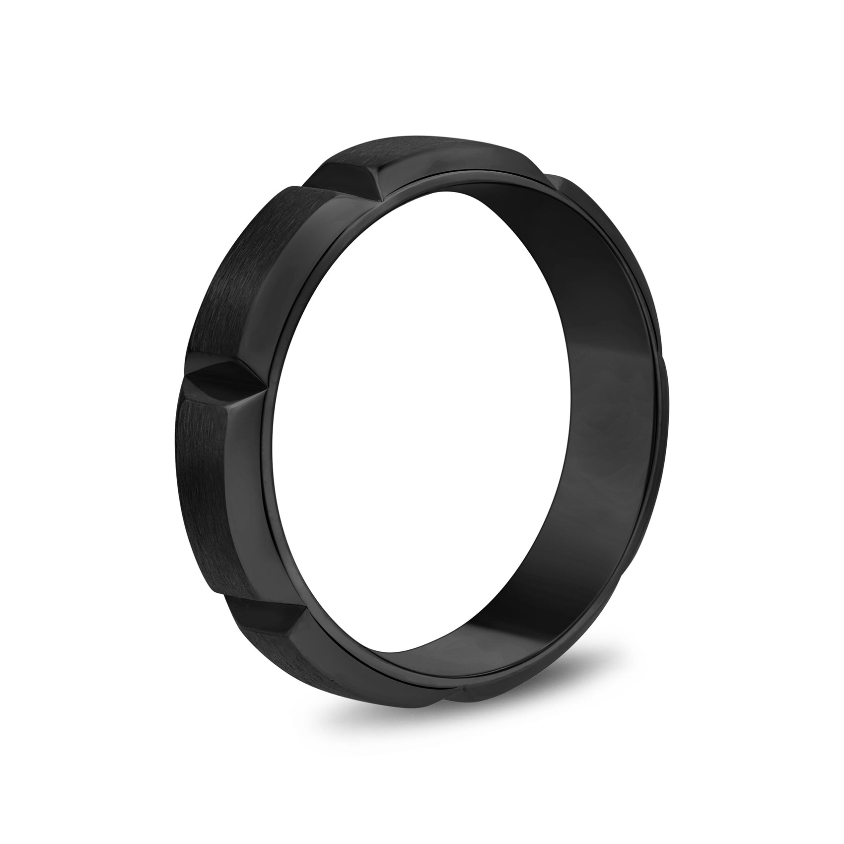 Contemporary Beveled Edge Band - Men Ring - The Steel Shop