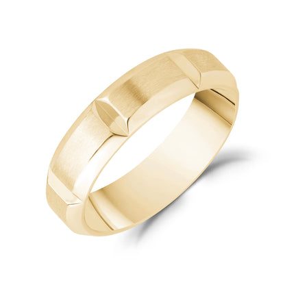Contemporary Beveled Edge Band - Men Ring - The Steel Shop