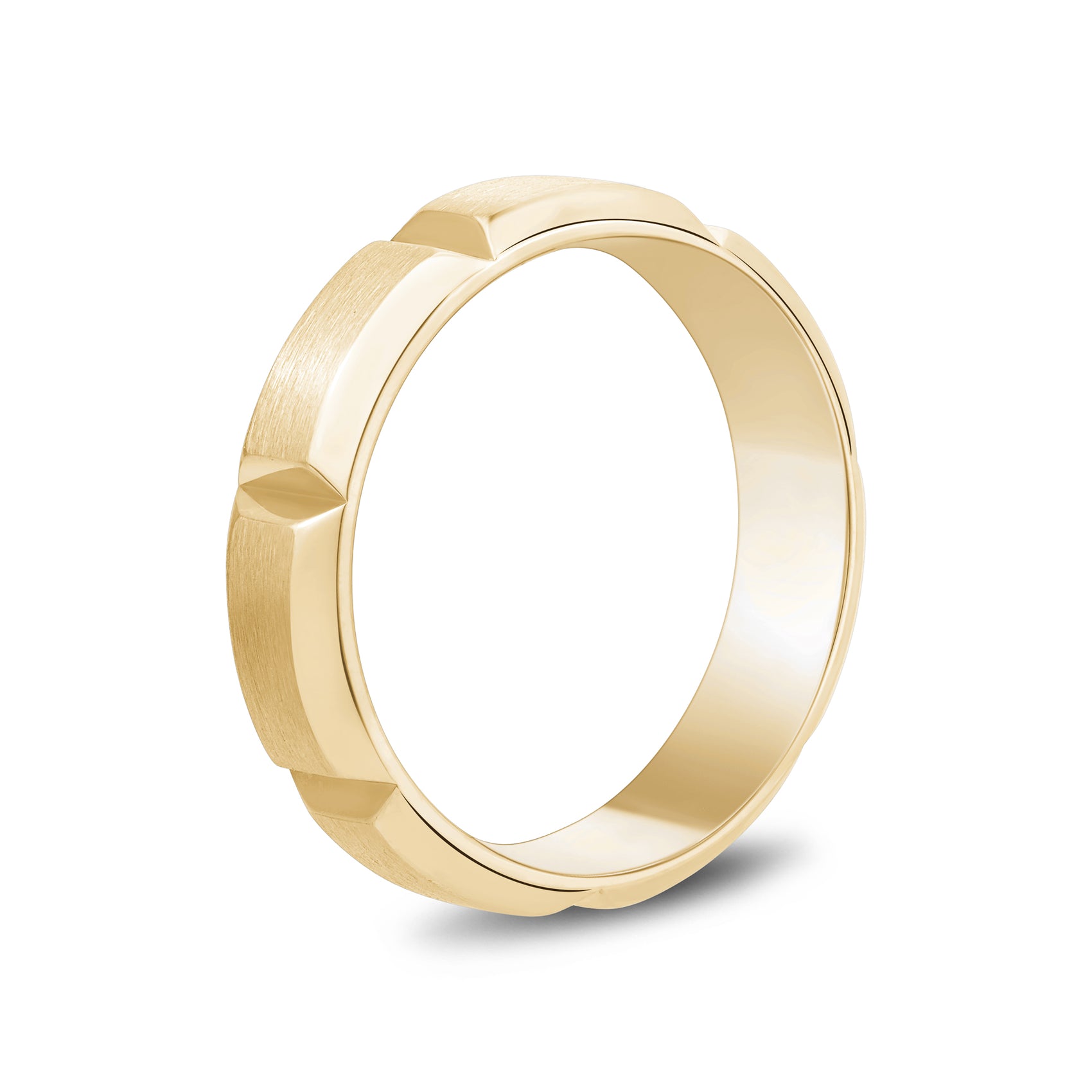 Contemporary Beveled Edge Band - Men Ring - The Steel Shop