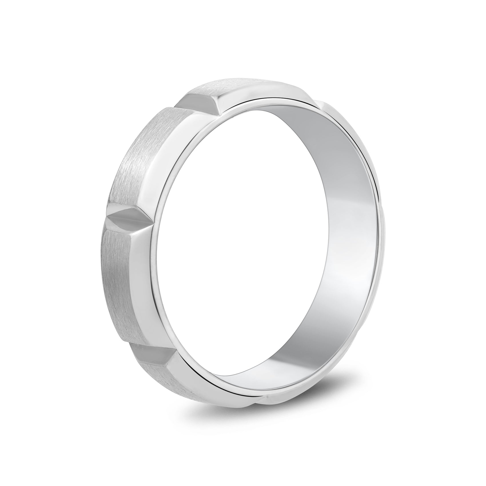 Contemporary Beveled Edge Band - Men Ring - The Steel Shop