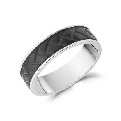 Architectural Geo Band - Men Ring - The Steel Shop