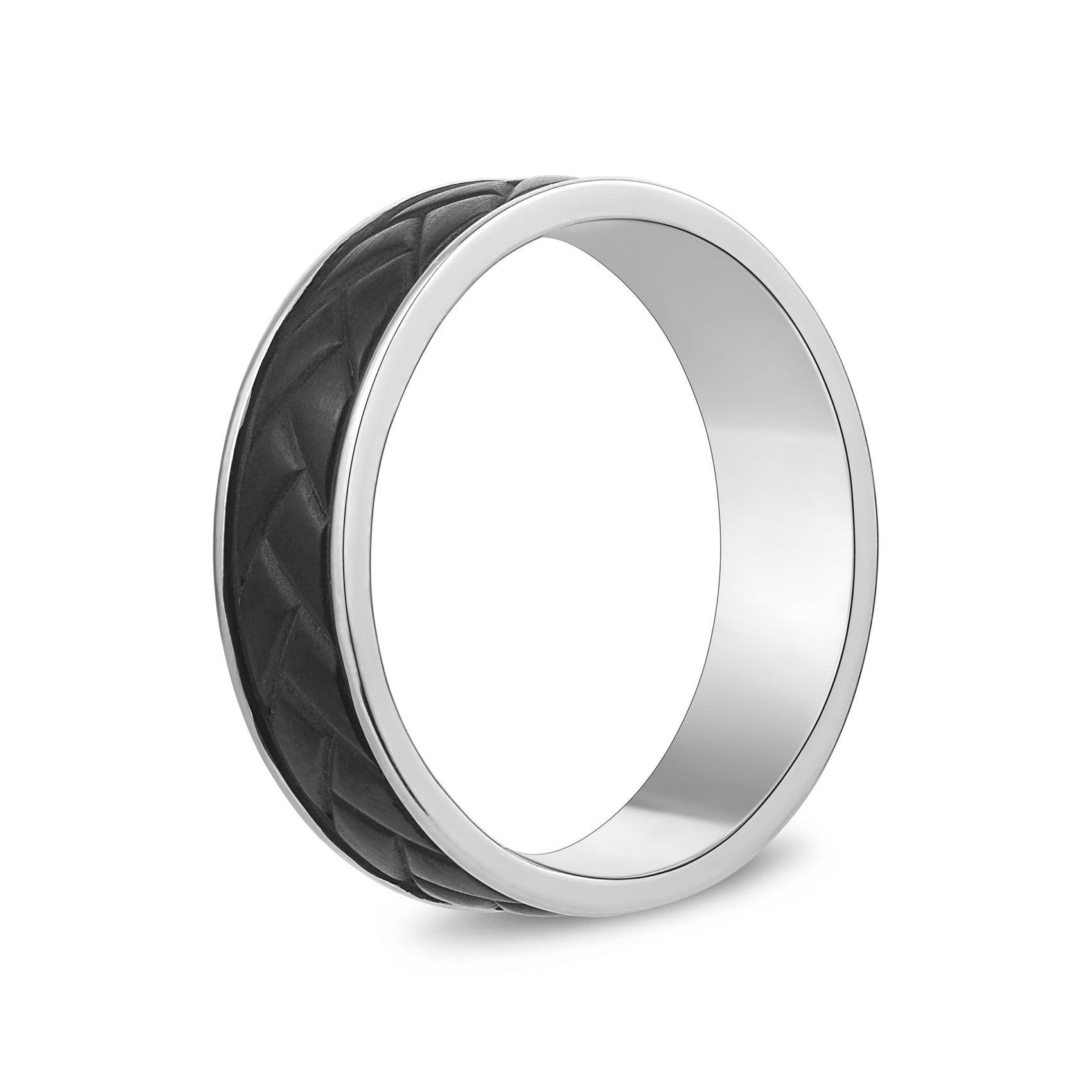 Architectural Geo Band - Men Ring - The Steel Shop