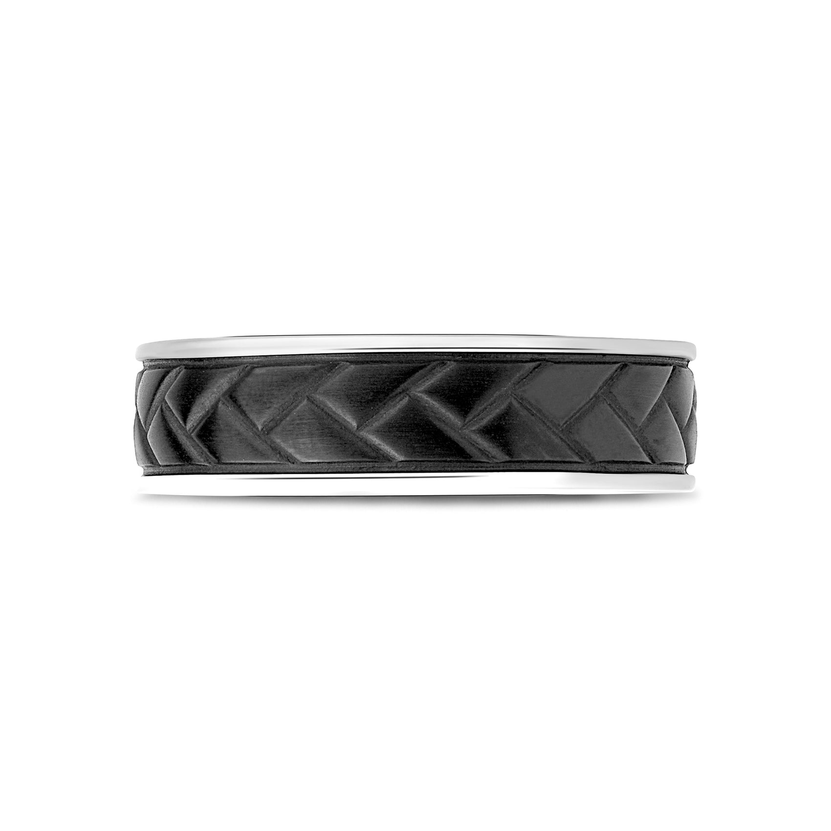 Architectural Geo Band - Men Ring - The Steel Shop