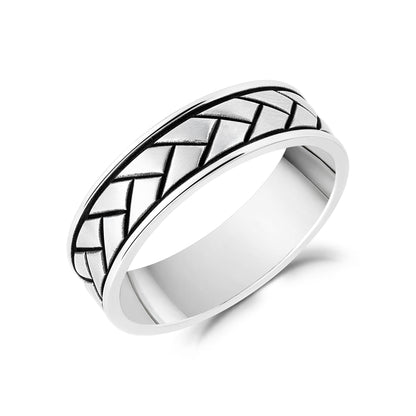 Architectural Geo Band - Men Ring - The Steel Shop