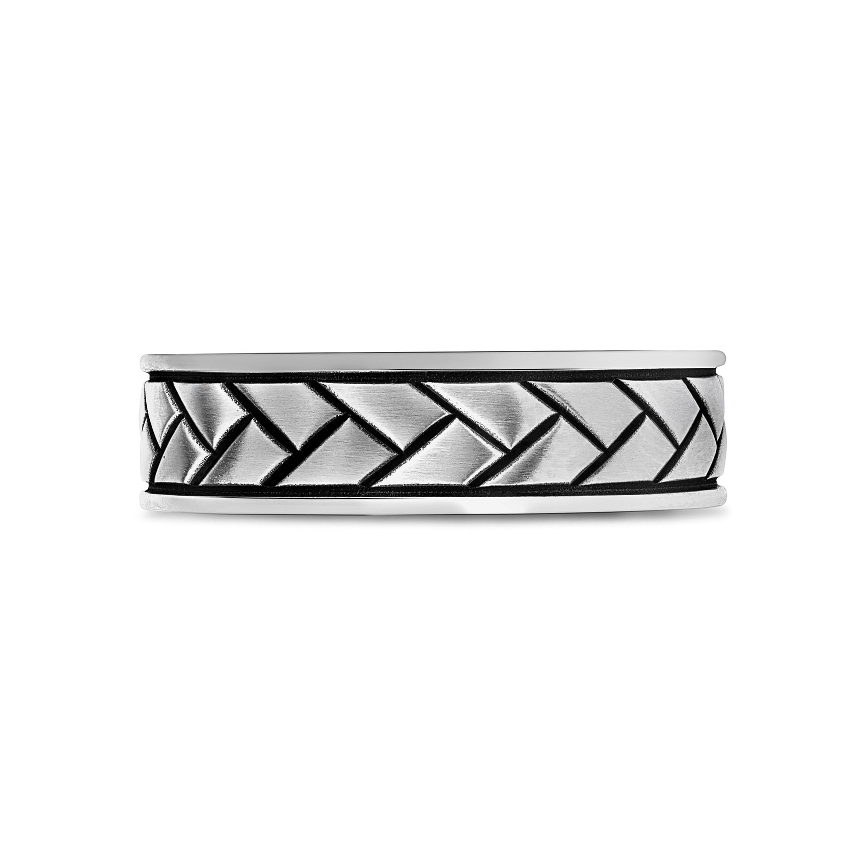Architectural Geo Band - Men Ring - The Steel Shop