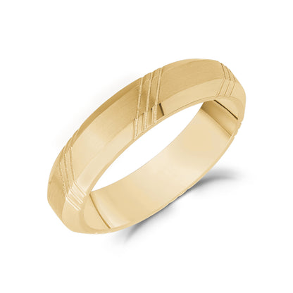 Refined Striped Band - Men Ring - The Steel Shop