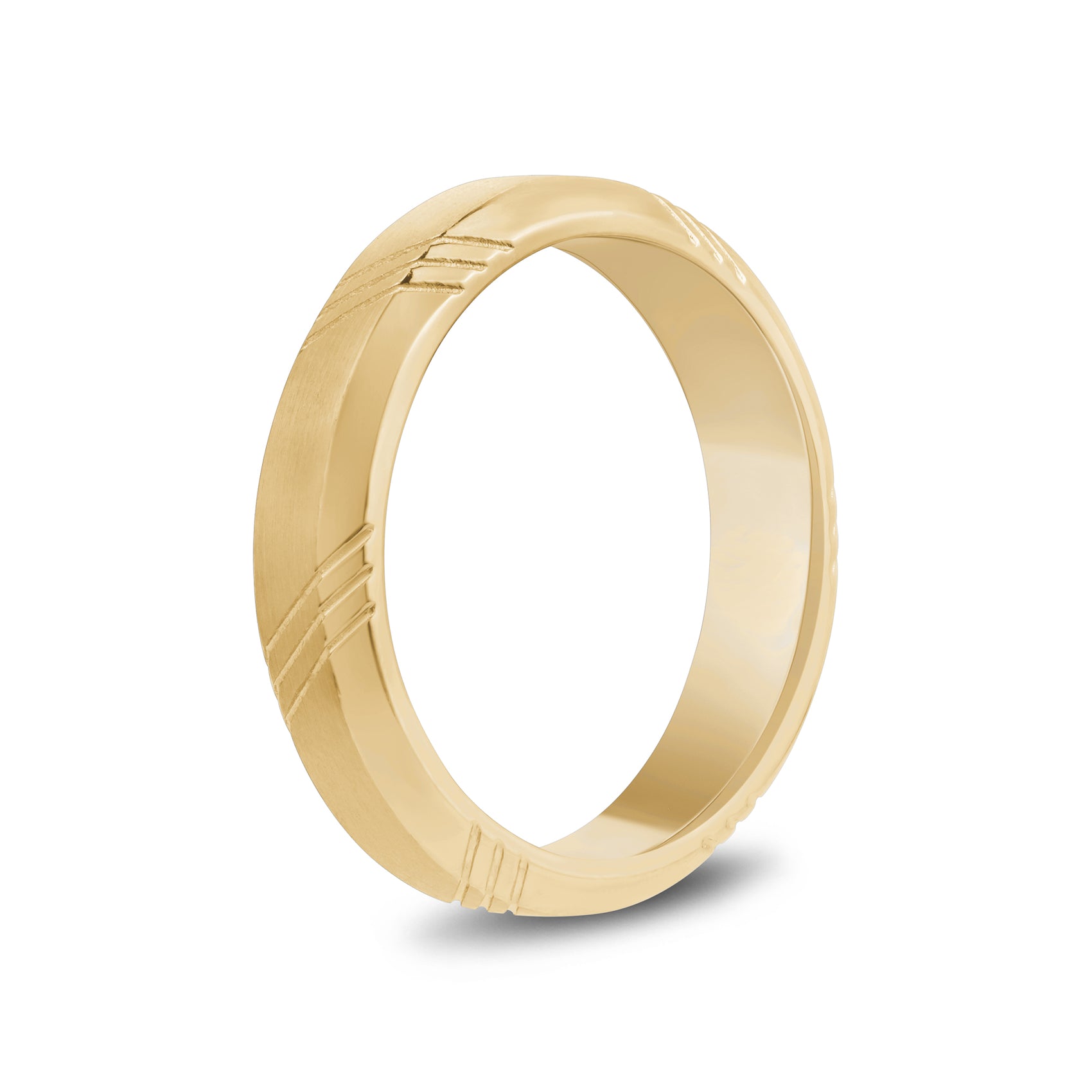 Refined Striped Band - Men Ring - The Steel Shop