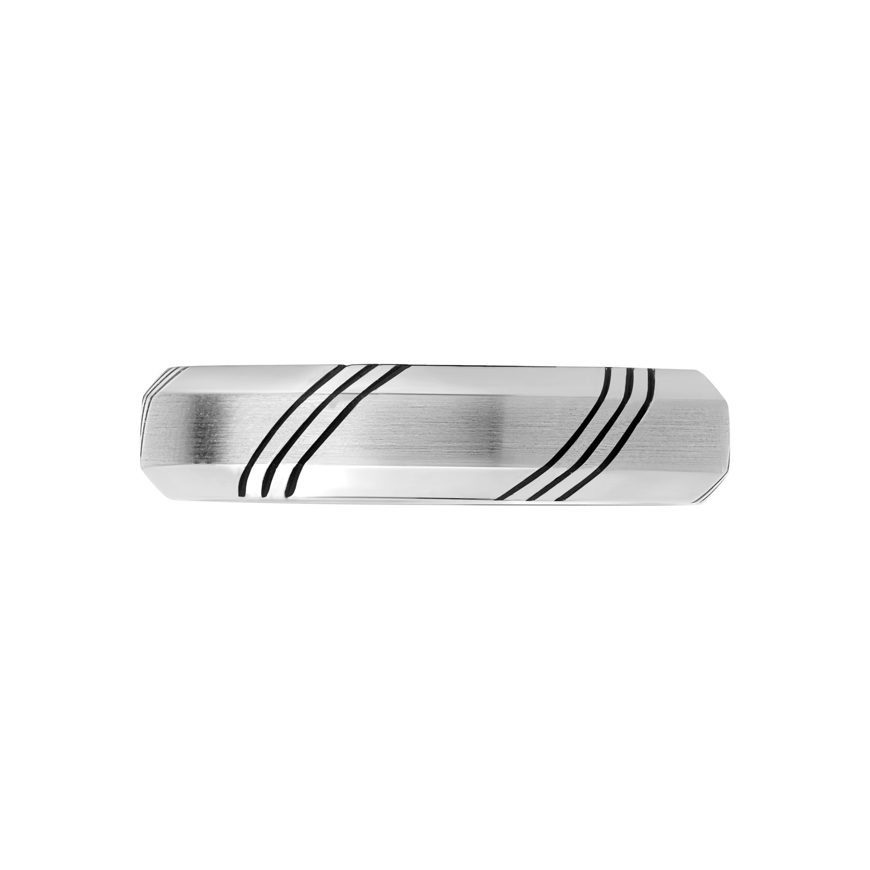 Refined Striped Band - Men Ring - The Steel Shop