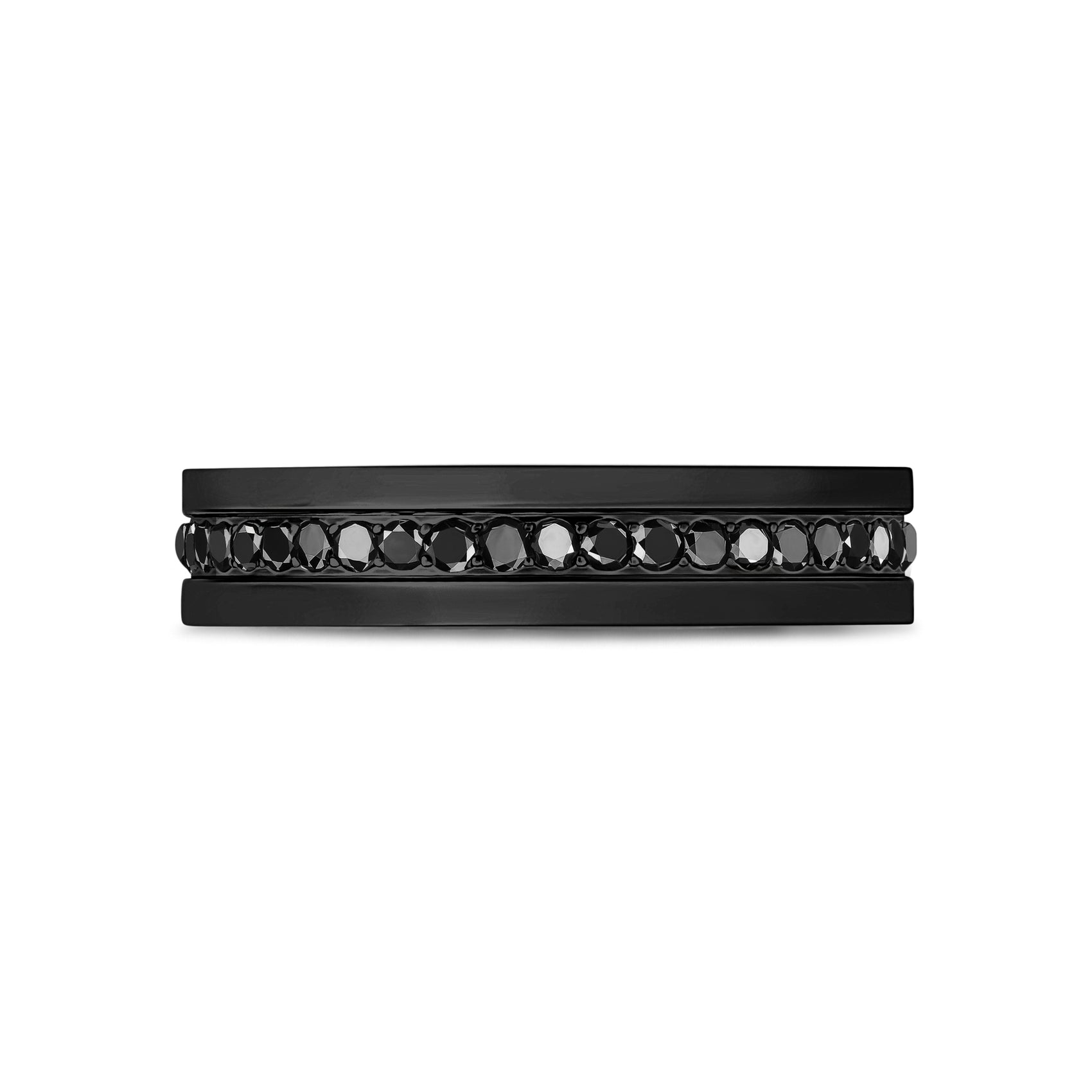 Modern Noir Gemstone Band - Men Ring - The Steel Shop