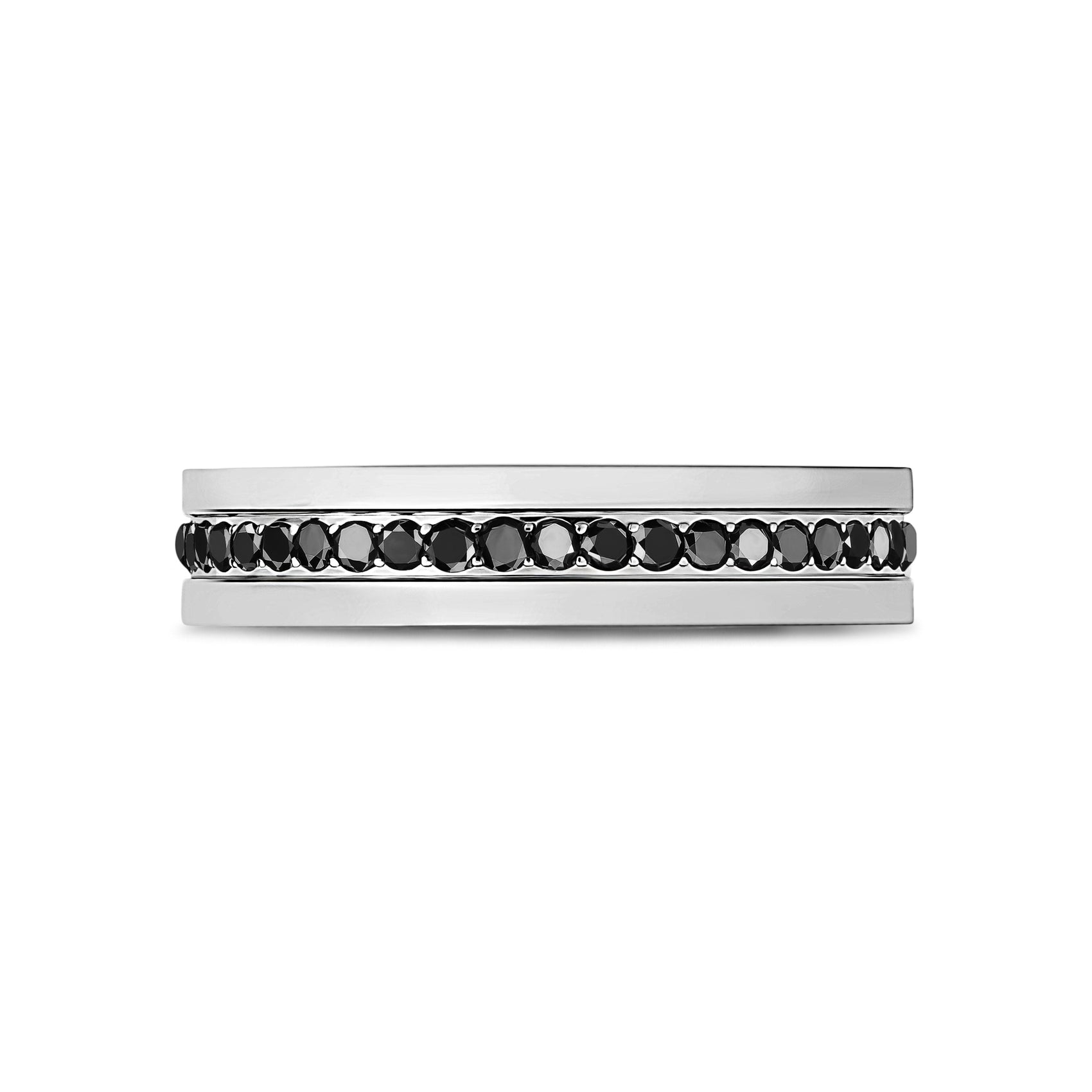 Modern Noir Gemstone Band - Men Ring - The Steel Shop
