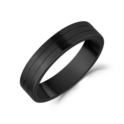 Modern Duo Line Band - Men Ring - The Steel Shop