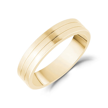 Modern Duo Line Band - Men Ring - The Steel Shop