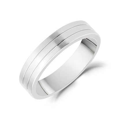 Modern Duo Line Band - Men Ring - The Steel Shop
