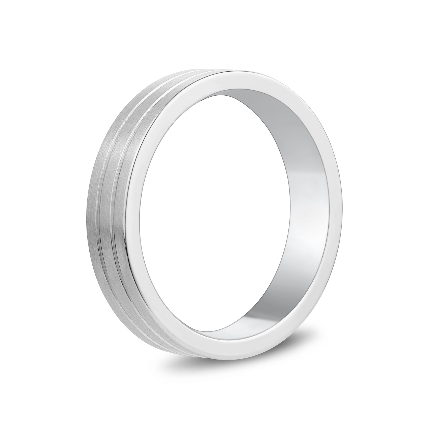 Modern Duo Line Band - Men Ring - The Steel Shop