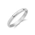 Silver stainless steel 3mm domed milgrain wedding band shown at an angle highlighting the textured beaded edges and polished center.