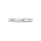 Front view of a silver stainless steel domed wedding ring with milgrain detailing along both edges of the polished band.