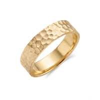 6mm Matte Hammered Wedding Band