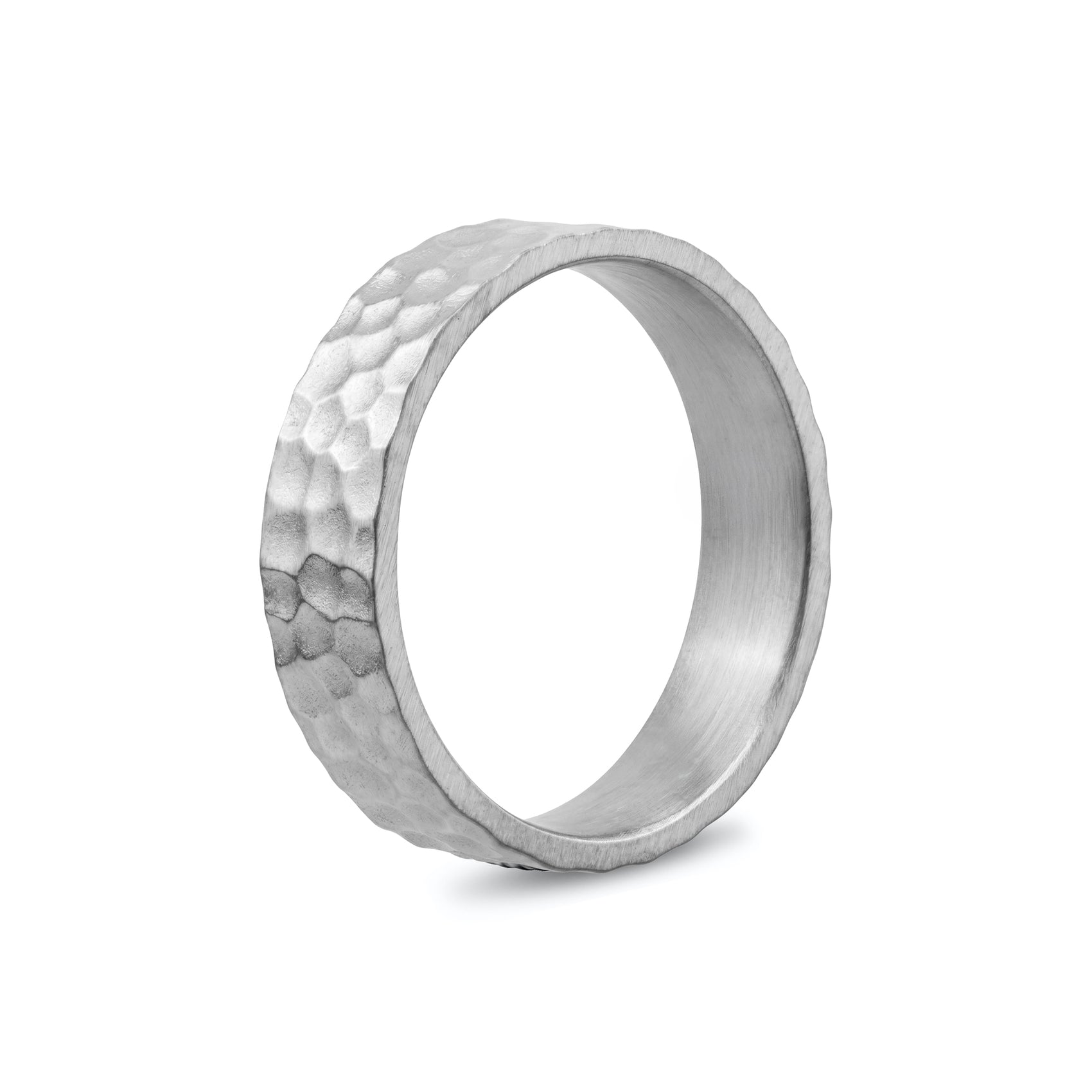 6mm Matte Hammered Wedding Band