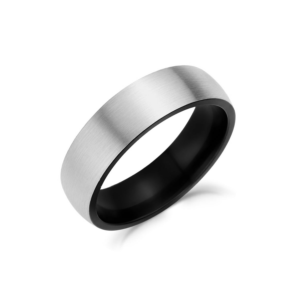 Black Interior Brushed Wedding Band