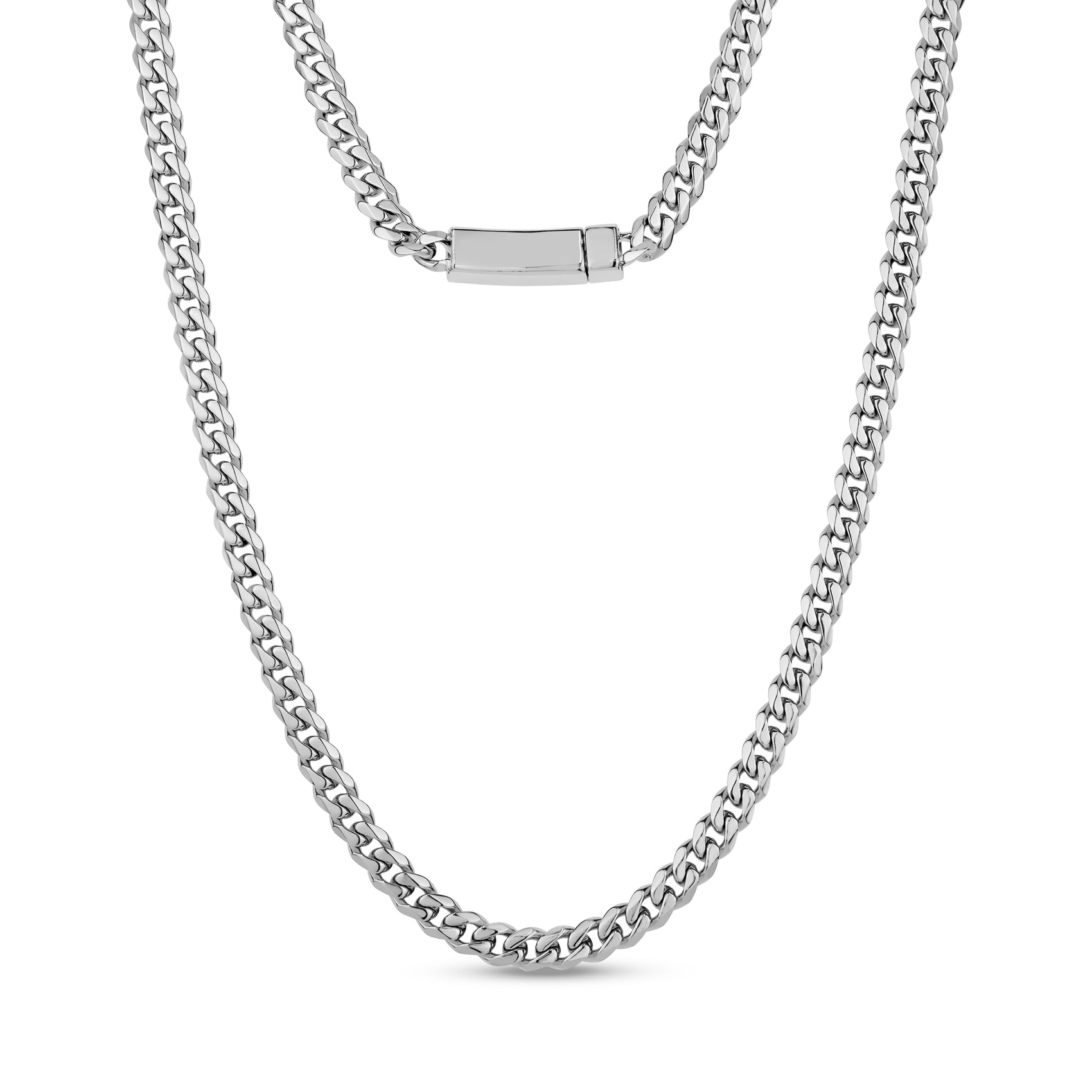 5mm Cuban Link Click-In Clasp Chain - Unisex Necklaces - The Steel Shop