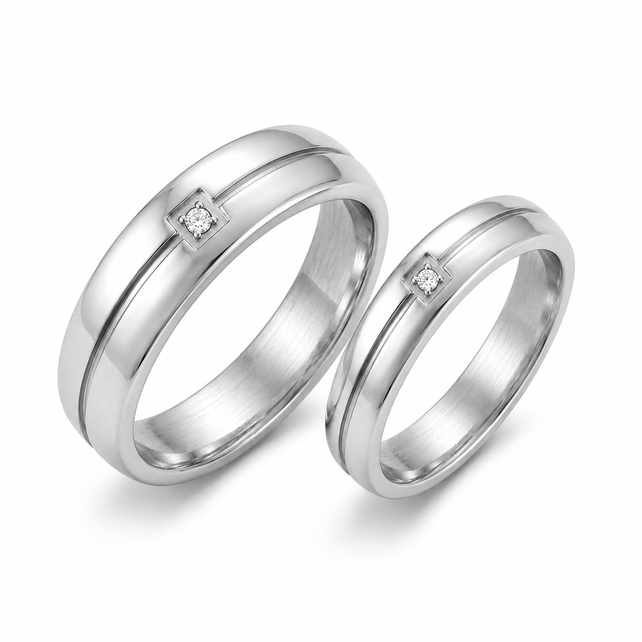 Lab Diamond Matching Couples’ Wedding Bands