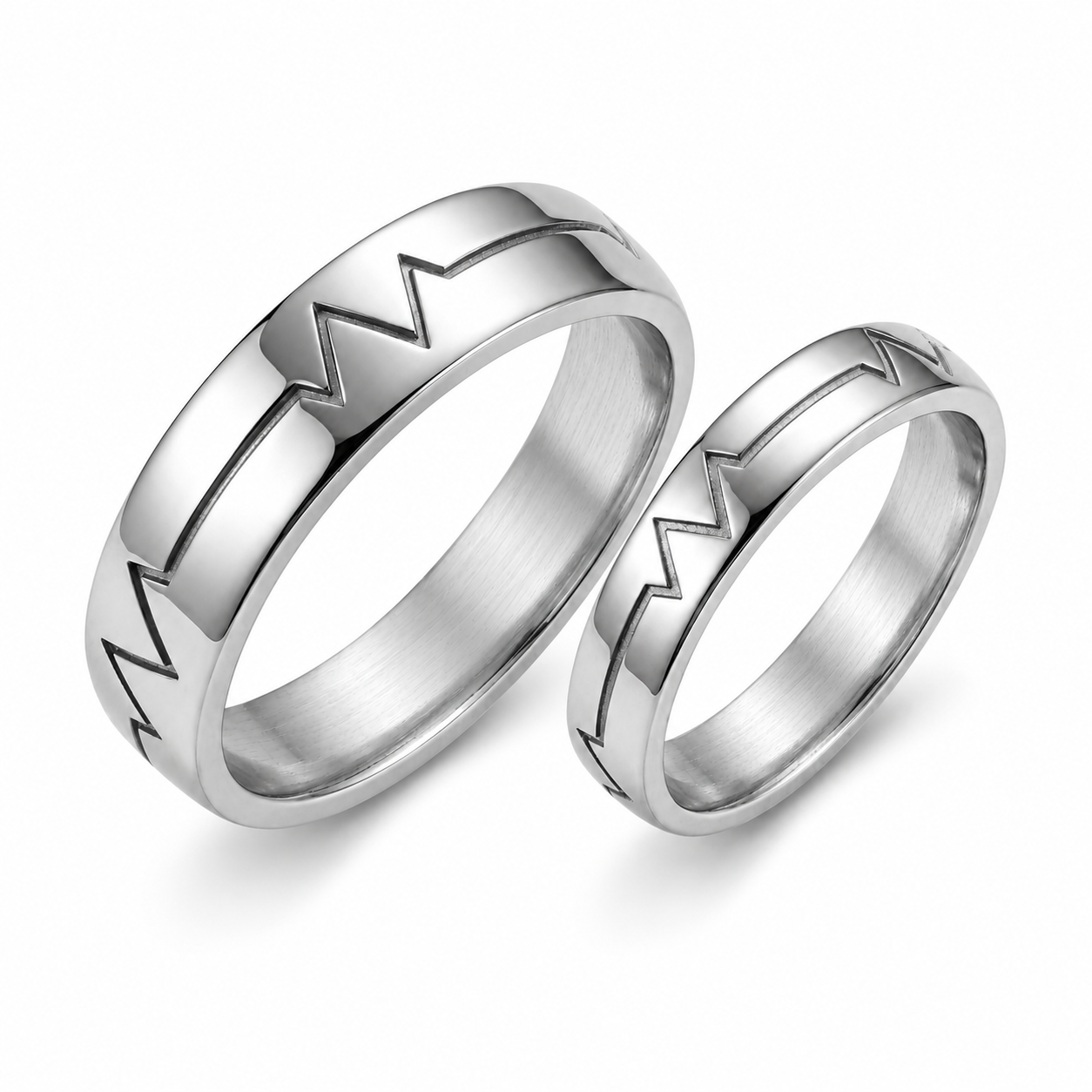 Heartbeat Matching Couples’ Wedding Bands