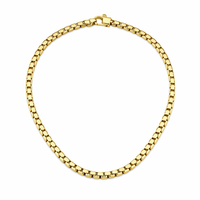 Gold Essential Round Box Link Chain 5mm wide men's necklace