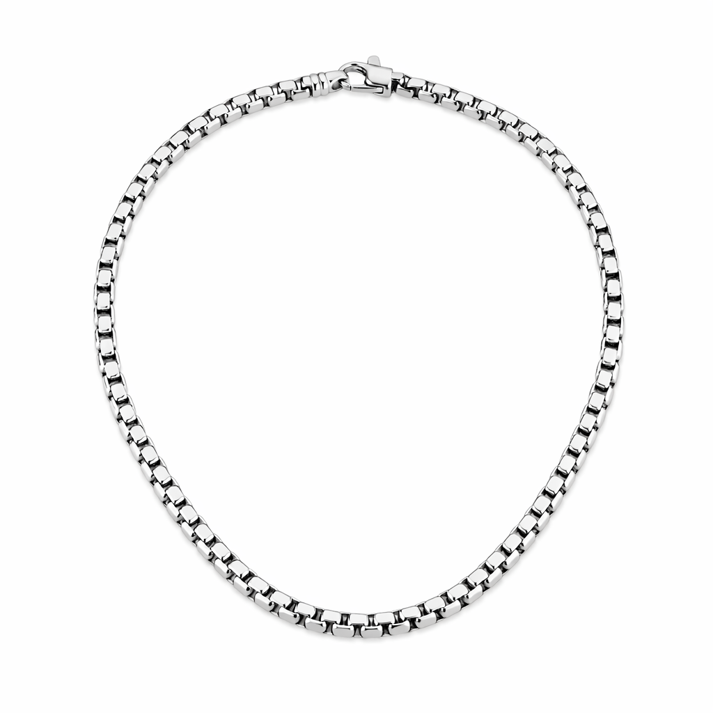 Silver Essential Round Box Link Chain 5mm wide men's necklace