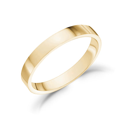 3mm Flat Wedding Band - Unisex Ring - The Steel Shop