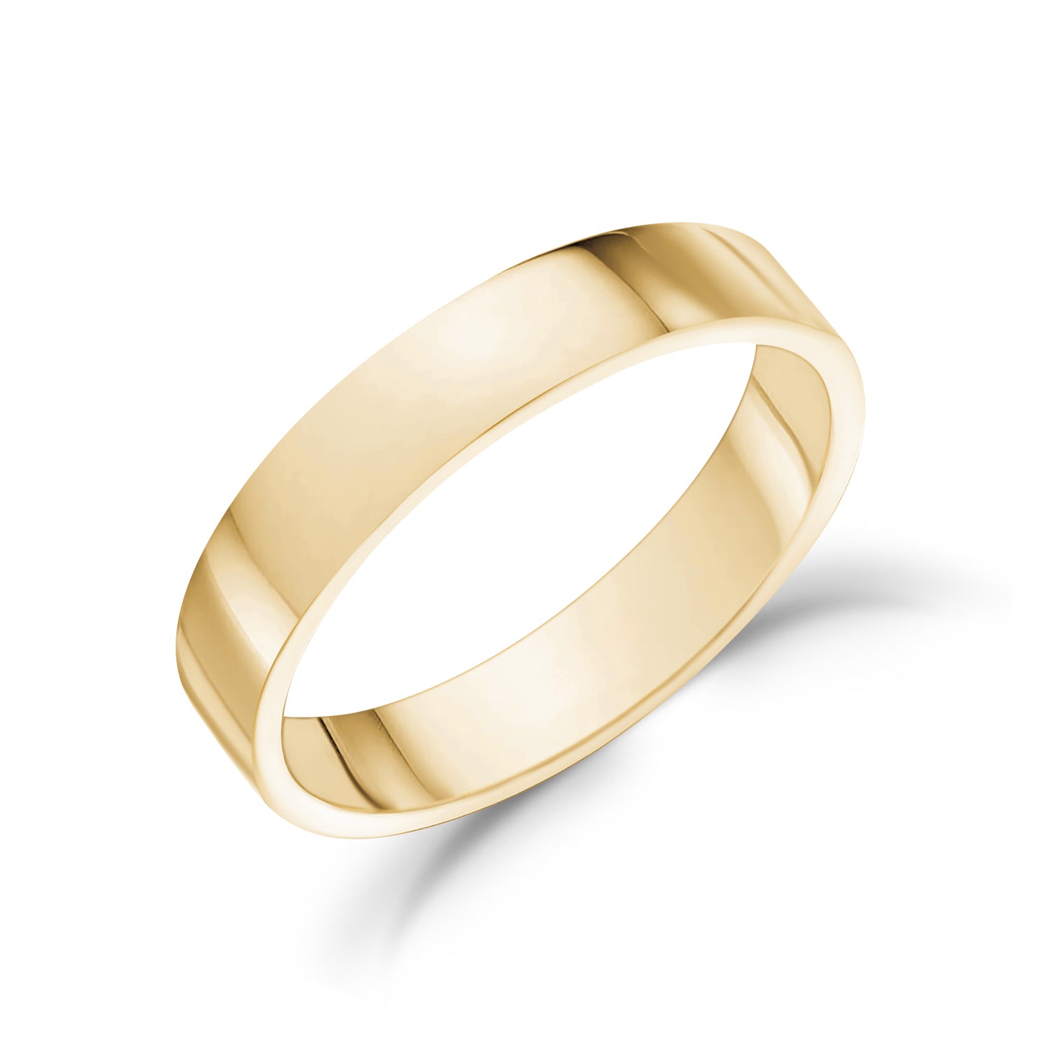 4mm Flat Wedding Band - Unisex Ring - The Steel Shop