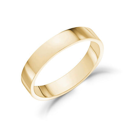 4mm Flat Wedding Band - Unisex Ring - The Steel Shop